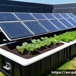 Home 22 버미컴포스팅의 경영 전략 - A modern vermicomposting facility in a sunny urban rooftop garden setting, featuring large, organize...