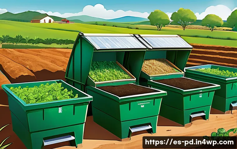 버미컴포스팅 시 주의해야 할 법적 규제 - A detailed illustration of a modern vermicomposting facility in a Spanish-speaking rural community, ...
