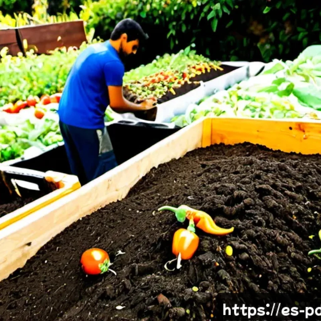 버미컴포스팅의 성공적인 사례 연구 - Photorealistic documentary-style scene of a successful urban vermicomposting project in a sunny comm...